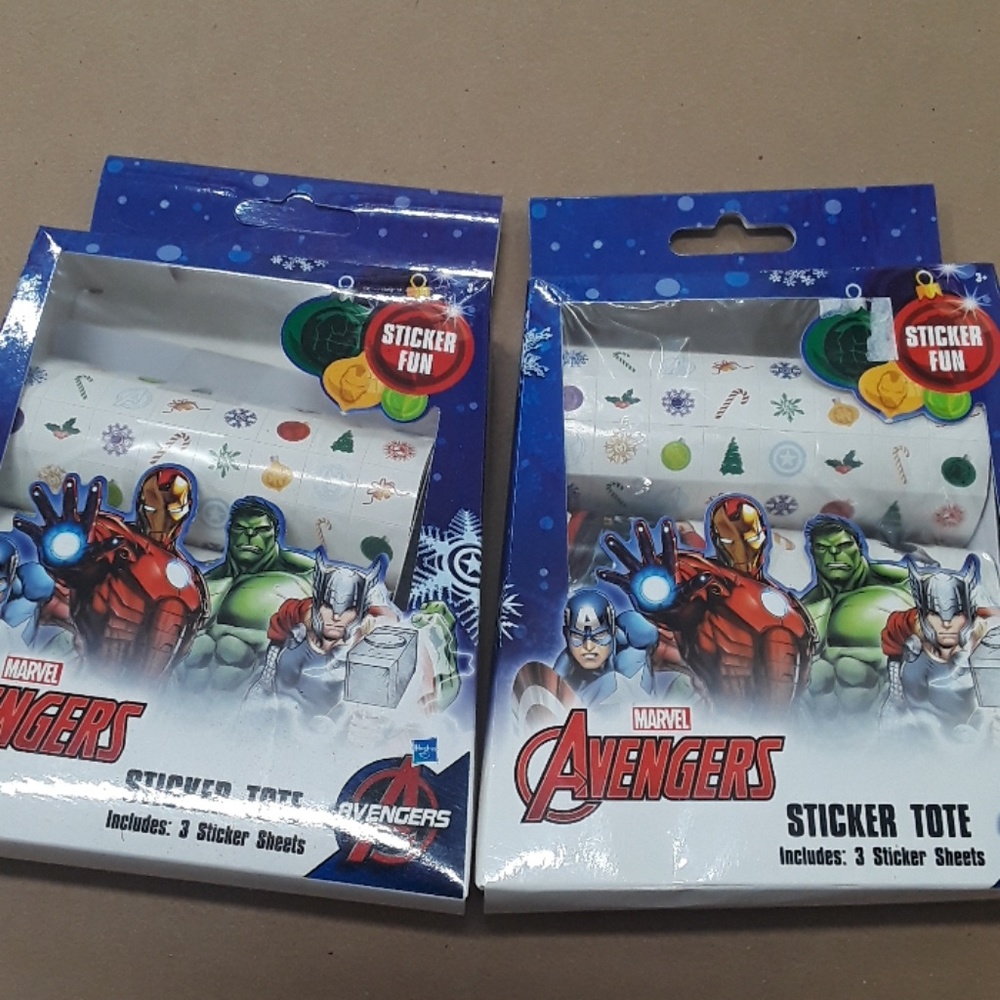 2 Pk Avengers Christmas Stickers Tote